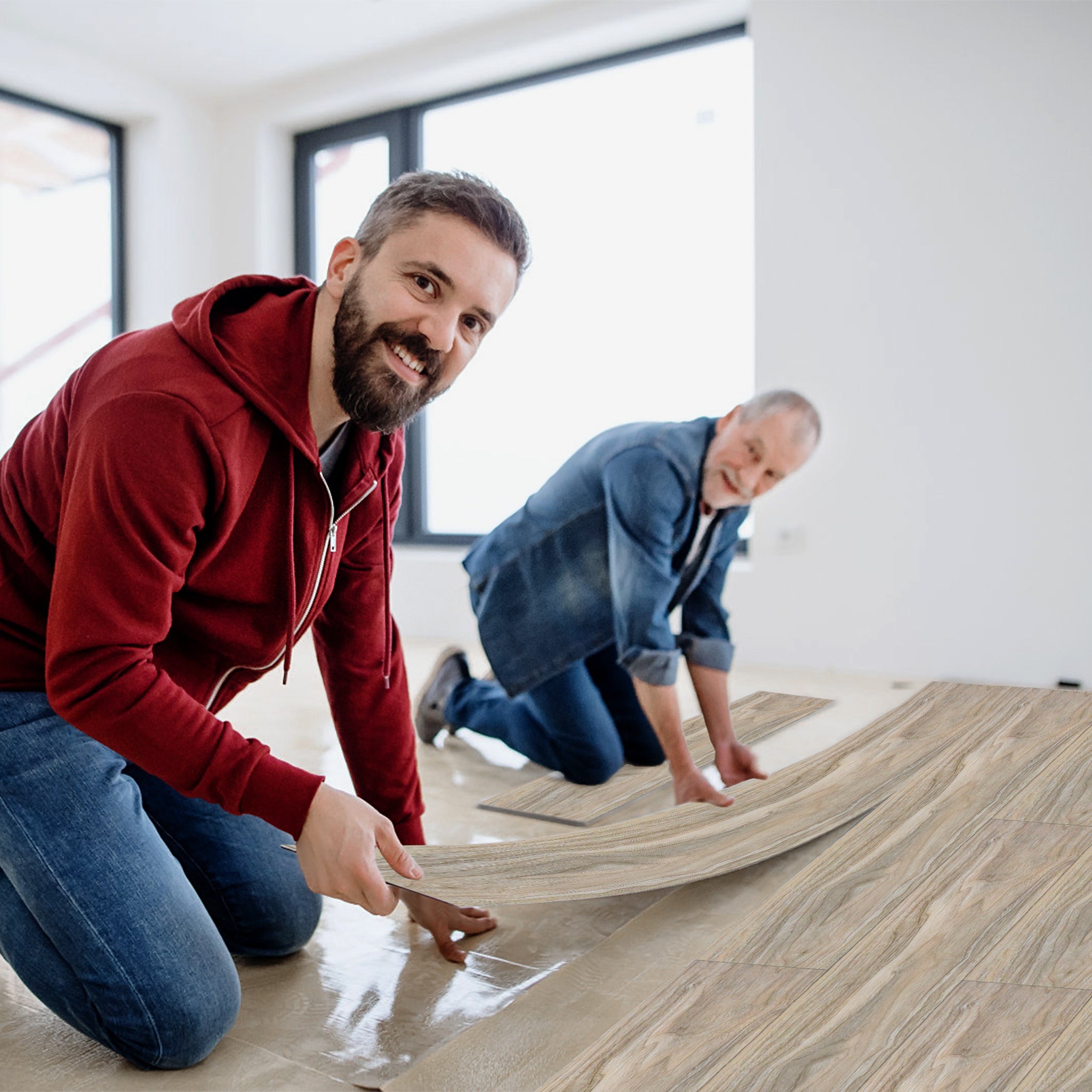 Pavimento Vinilico Adesivo PVC 5mm – Matte Wood Brown – 18 o 36 Pezzi