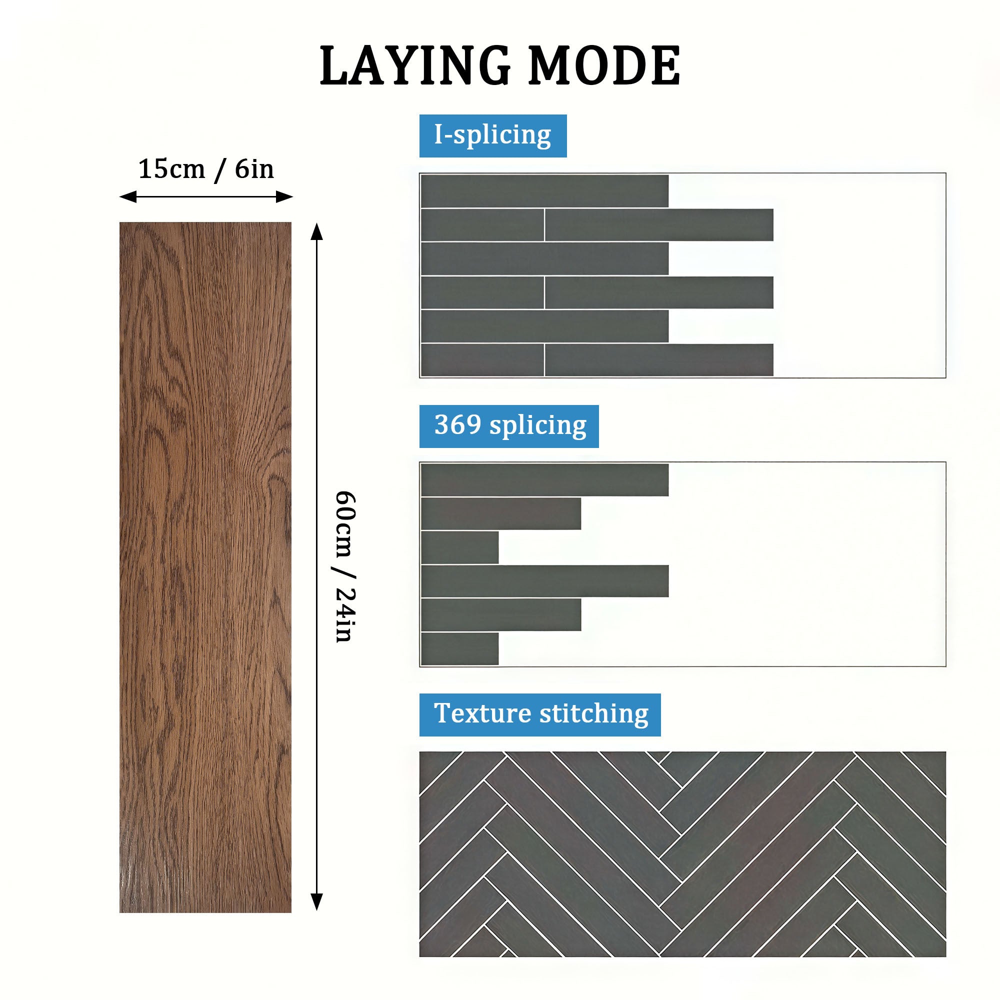 Pavimento Vinilico Adesivo PVC – Set 30 Pezzi (2,7 m²) – Effetto Legno