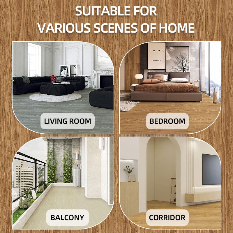 30pcs PVC Flooring Self-Adhesive Tiles Vinyl Floor Waterproof & Non-Slip Laminate Floor for Kitchen, Living Room, Bathroom (30pcs)