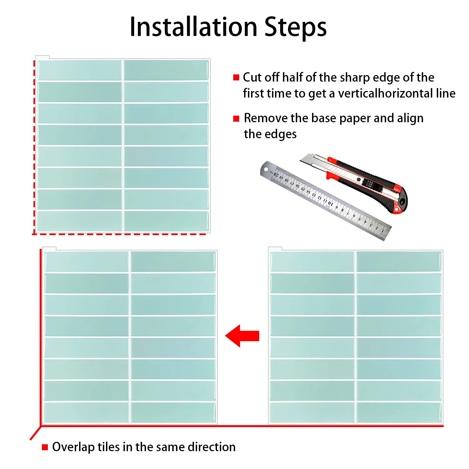10 Sheets Peel and Stick Tiles 3D Waterproof Wall Tiles for Living Room RV PVC Wall Panels Interior Wall Decoration