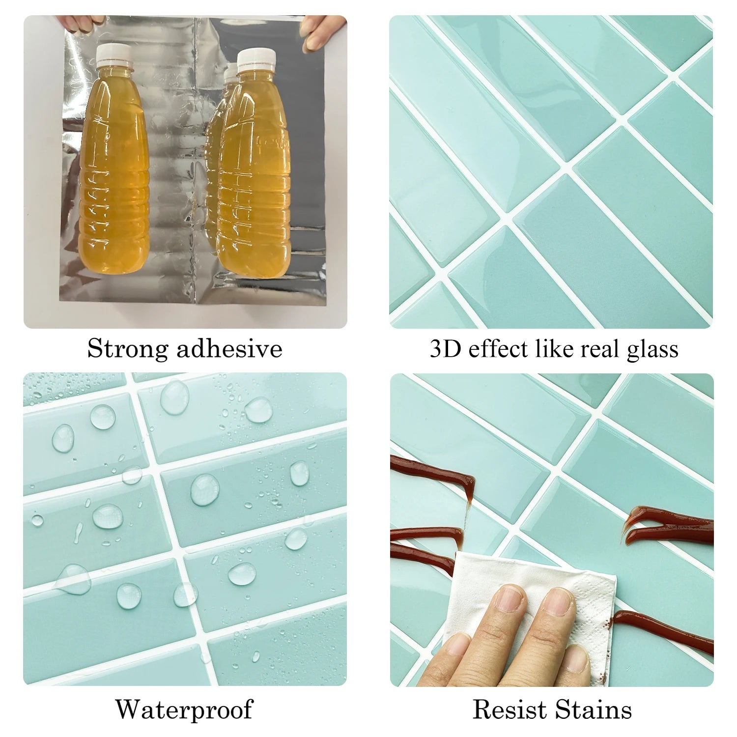 10 Sheets Peel and Stick Tiles 3D Waterproof Wall Tiles for Living Room RV PVC Wall Panels Interior Wall Decoration