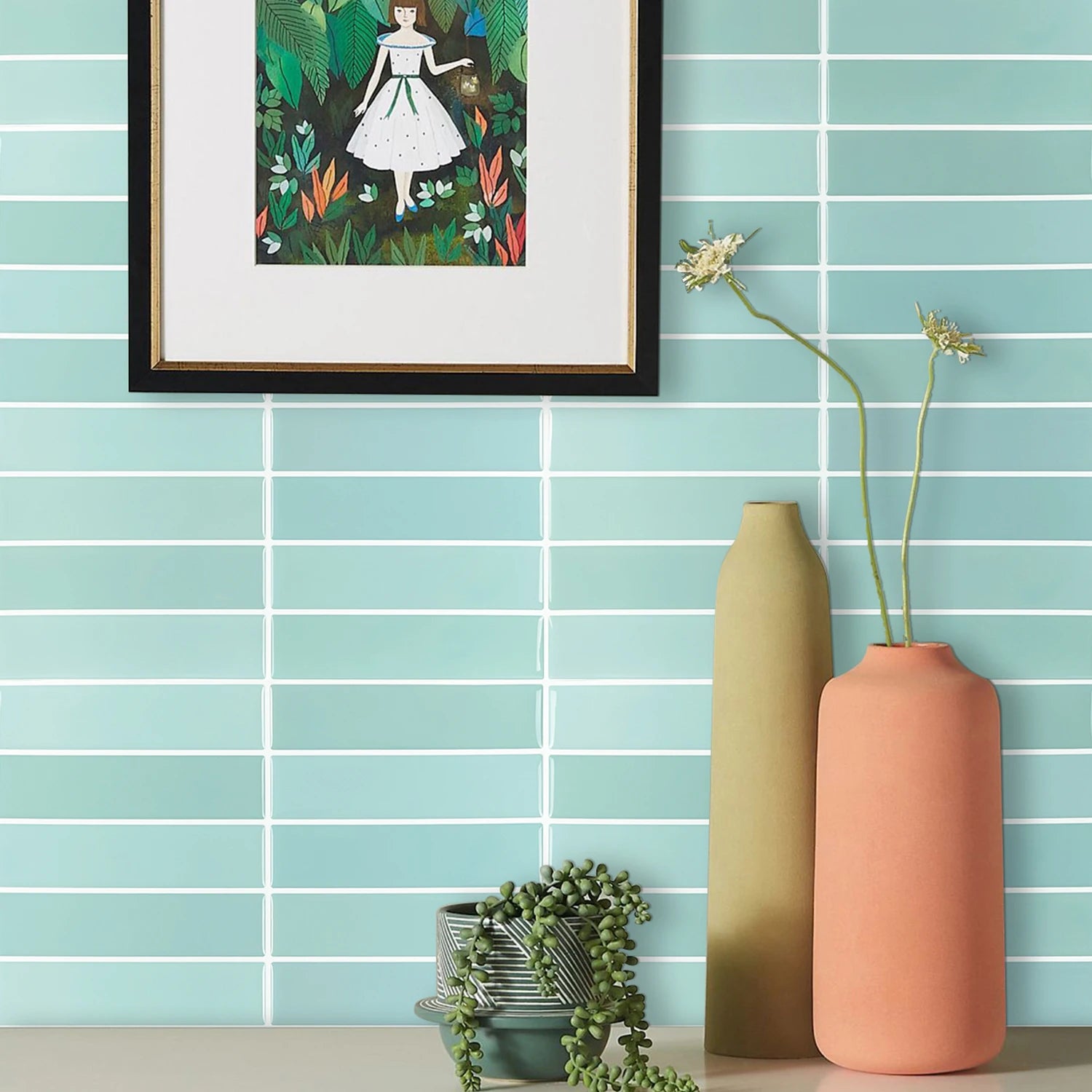 10 Sheets Peel and Stick Tiles 3D Waterproof Wall Tiles for Living Room RV PVC Wall Panels Interior Wall Decoration