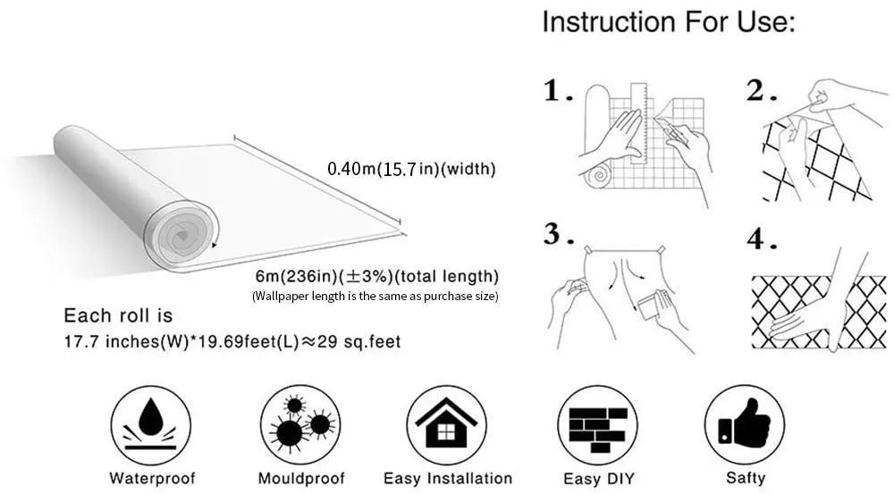 60/70/80cm Width Kitchen Wallpaper Peel and Stick Countertops Covers Waterproof Marble Self Adhesive Wall Papers Decorative Film