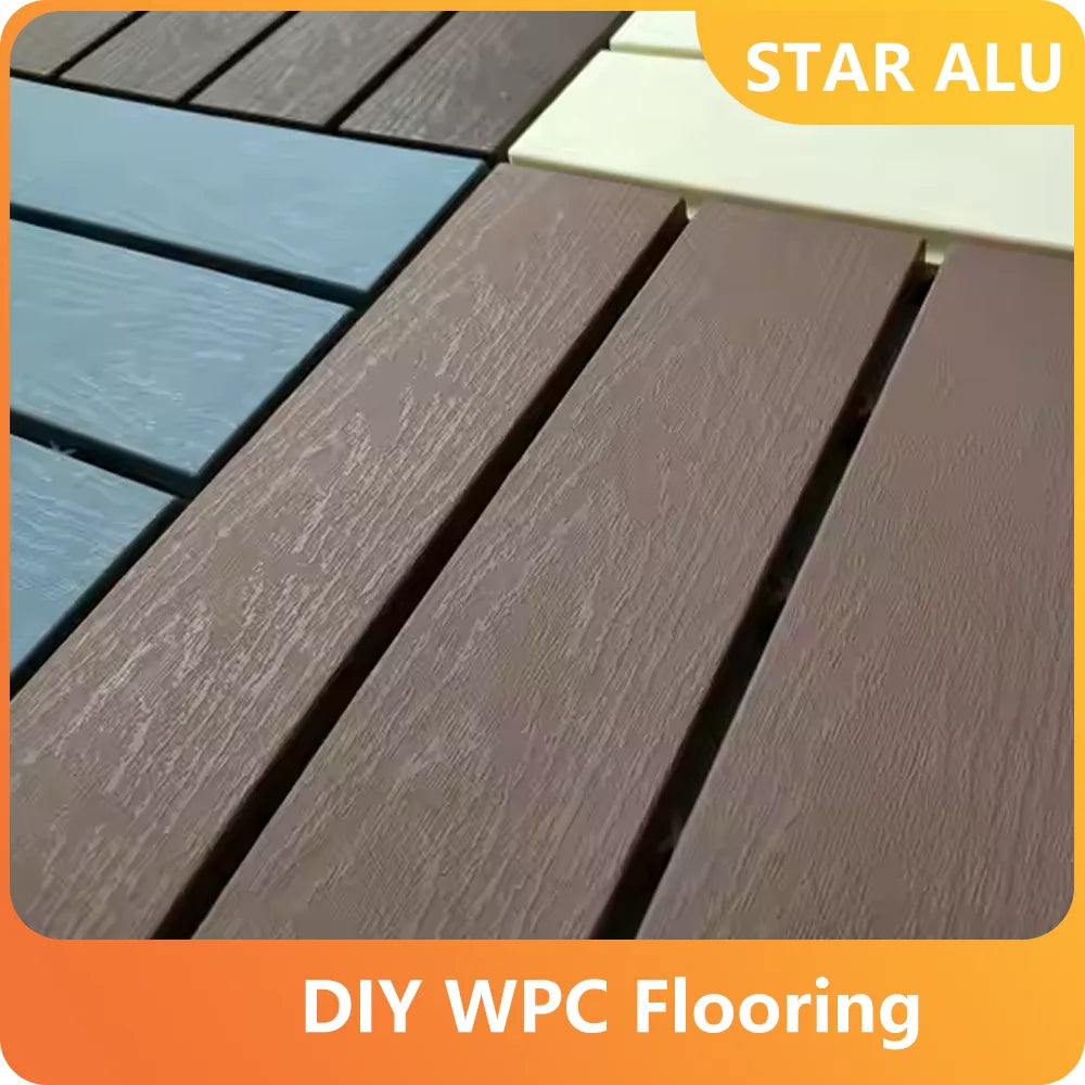 Piastrelle WPC Outdoor Antiscivolo – Set 3 Pezzi per Patio e Terrazza