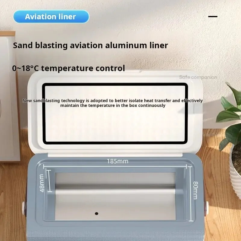 13600mAH*2 Insulin Cooler Mini Medicine Portable Refrigerator Smart Temperature Control LCD Display Medical Fridge for Travel