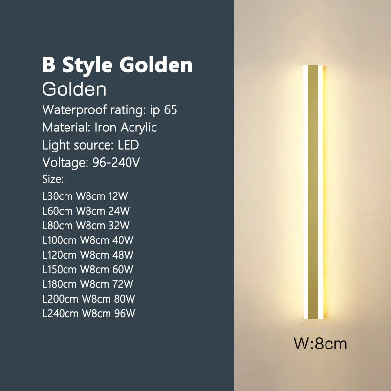 Outdoor waterproof wall lamp LED  strip background wall lamp stair garden lamp living room bedroom bedside ip65 wall lights
