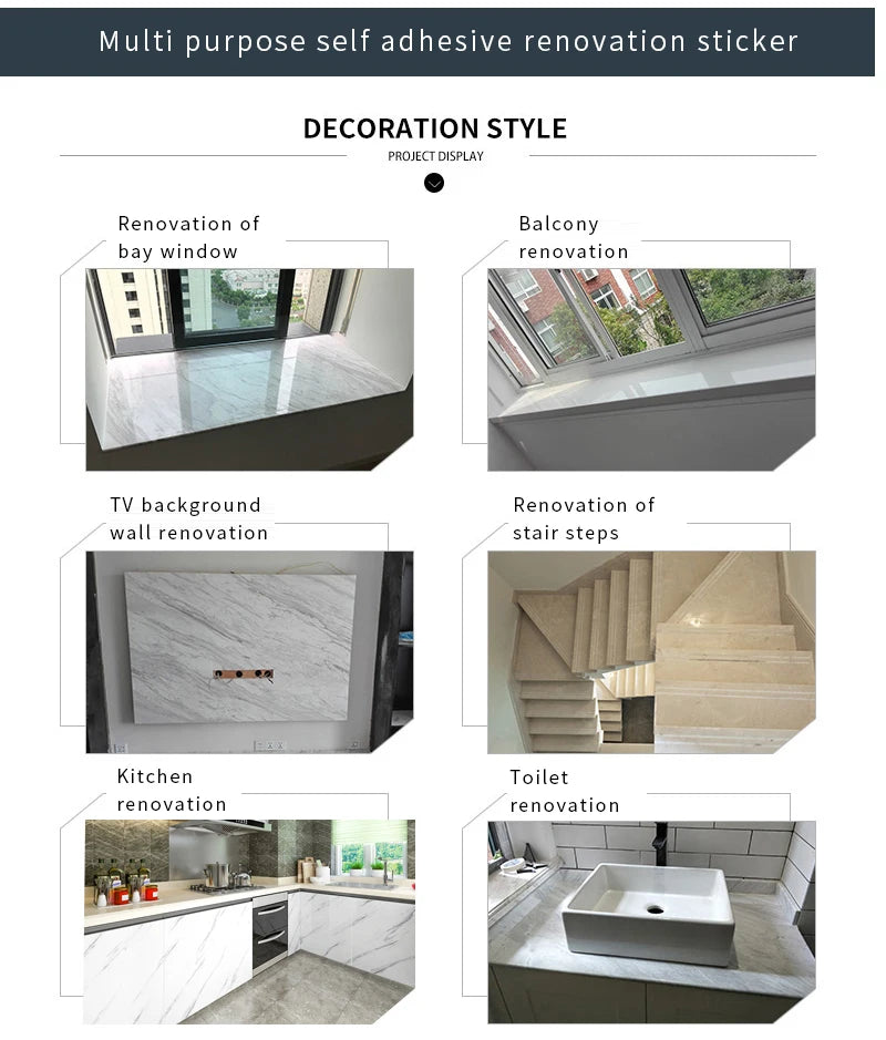 60/70/80cm Width Kitchen Wallpaper Peel and Stick Countertops Covers Waterproof Marble Self Adhesive Wall Papers Decorative Film