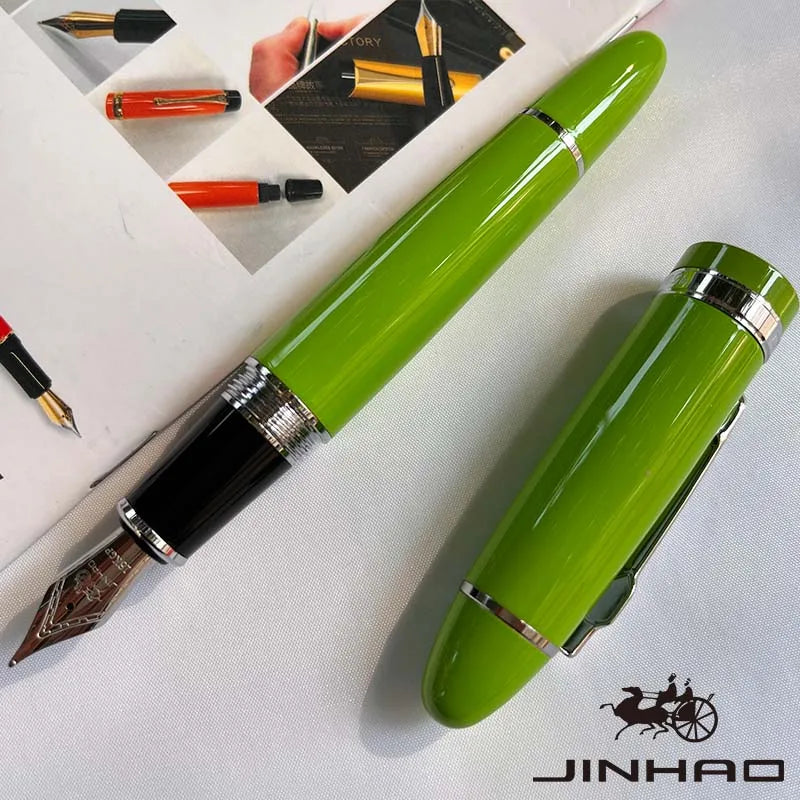1 PCS JINHAO 159 Classic Design SIlver Trim Calligraphy Iridium Business Pen With Converter