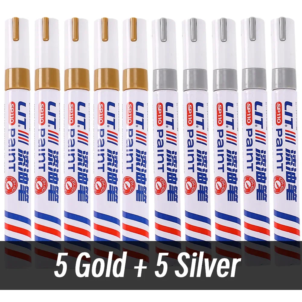 3mm 10p Colorful 8 Colors Permanent Paint Marker Waterproof White Markers tire tread rubber fabric Paint metal Paint Marker Pens