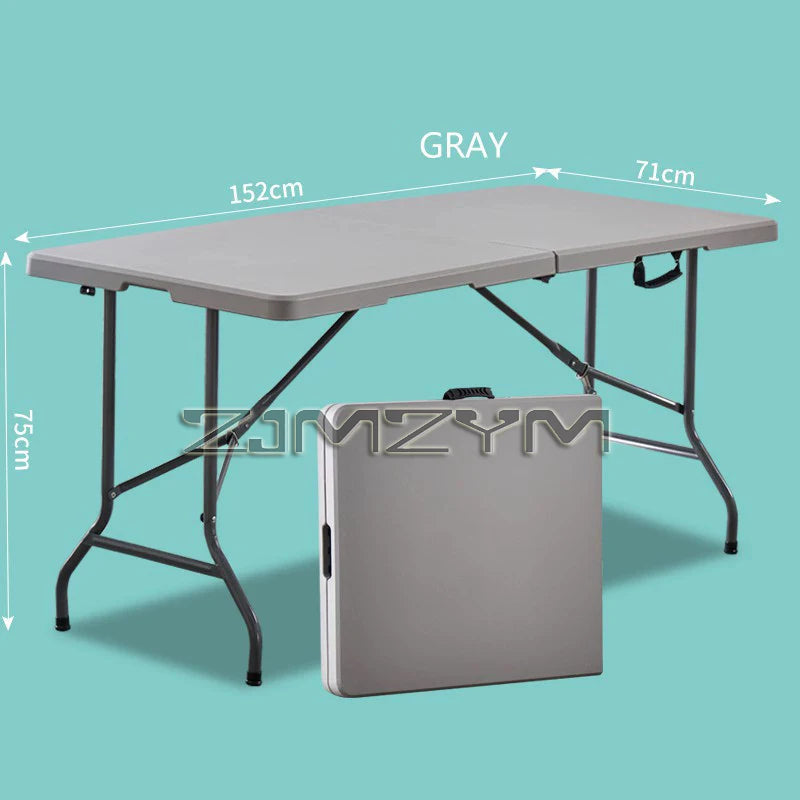 1.2M 1.5M 1.8M Height-Adjustable Folding Table Event Outdoor Camping Desk Garden Booth Party Long Table