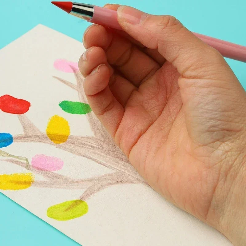 12 Pcs Set Infinity Pencils Multicolor Eternity Pencils No Ink with Eraser Pen School Stationery Drawing Pens Art Supplies