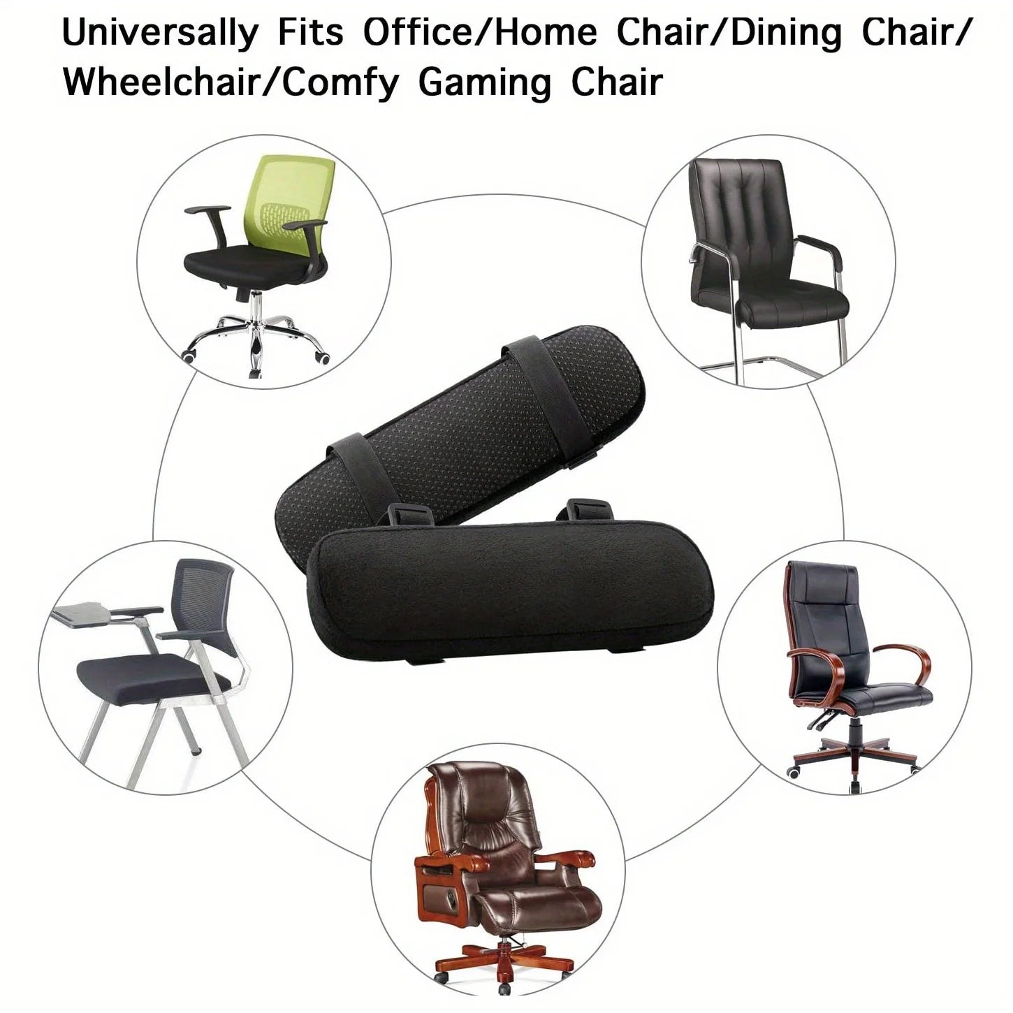 1pc Memory Foam Armrest Pads for Office Chair Elbow Support Cushion for Arm Pressure Relief,Universal Fit Covers for Desk Chairs