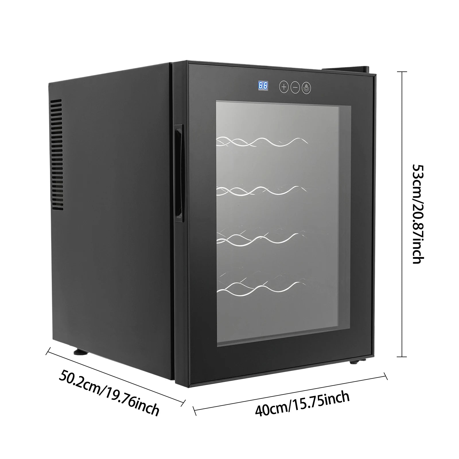 48L 20 Bottles Wine Fridge Storage Cabinet 12-18°C Intelligent Temperature Control LED Display