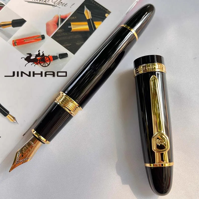 1 PCS JINHAO 159 Classic Design SIlver Trim Calligraphy Iridium Business Pen With Converter