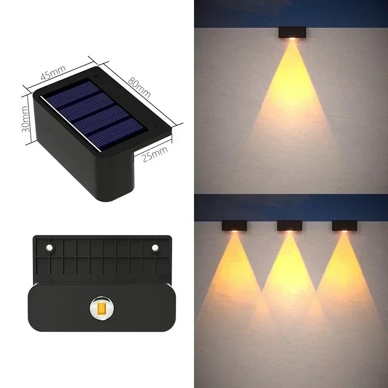 1/2/4PCS Solar Wall Lights Outdoor Waterproof Garden Step Lighting for Yard Fence Stair Pathway Decoration Outside Solar Lights