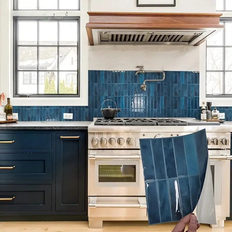 1/5/10/15/20pcs Self-Adhesive Wall Tiles Stickers, Heat Resistant Peel AndStick Kitchen Backsplash, Waterproof Wall Tile Sticker