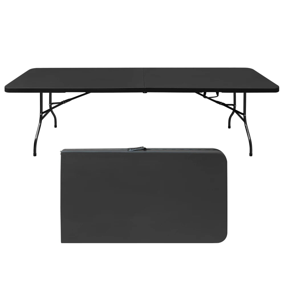 244cm Heavy Duty Portable Folding Table - 135KG, Multi-Functional Fold-Up Table, Indoor Outdoor Use for Camping Picnic Parties