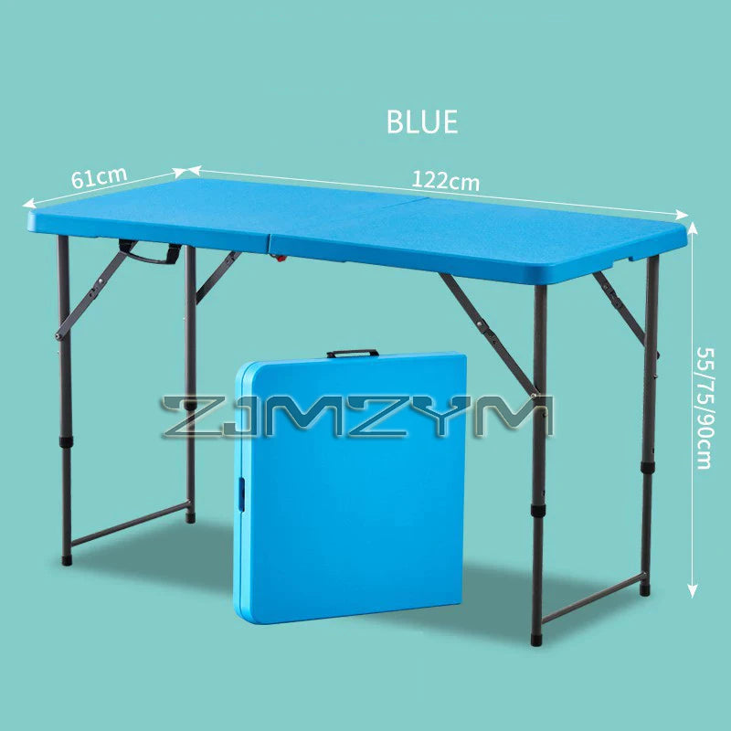 1.2M 1.5M 1.8M Height-Adjustable Folding Table Event Outdoor Camping Desk Garden Booth Party Long Table