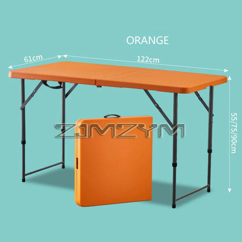 1.2M 1.5M 1.8M Height-Adjustable Folding Table Event Outdoor Camping Desk Garden Booth Party Long Table