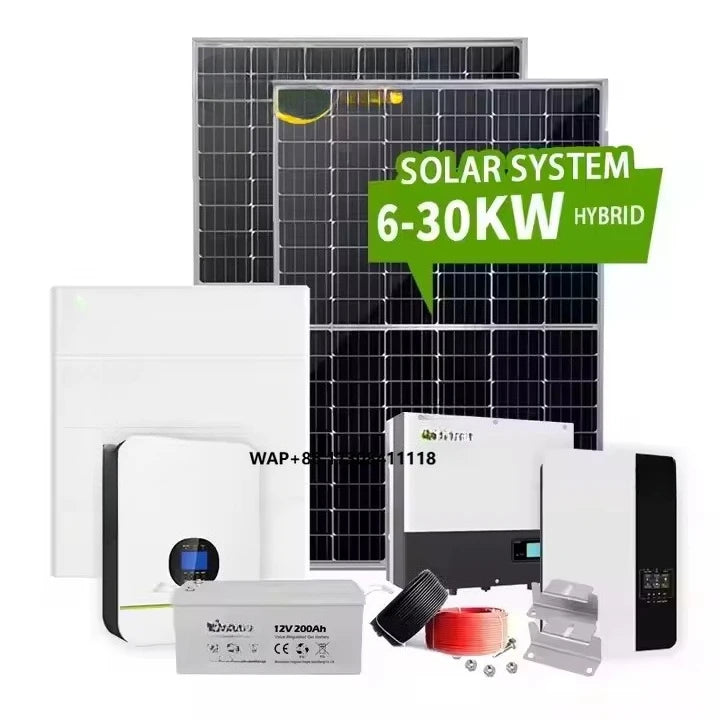 6kw 10kw 20kw 30kw Complete Home Solar Panel Grid Energy System Lithium Life04 Battery MPPT Solar Power Storage System