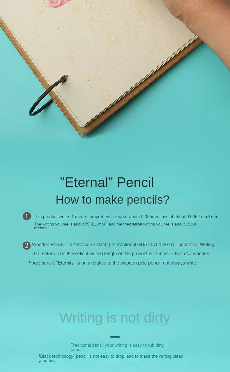 12 Pcs Set Infinity Pencils Multicolor Eternity Pencils No Ink with Eraser Pen School Stationery Drawing Pens Art Supplies