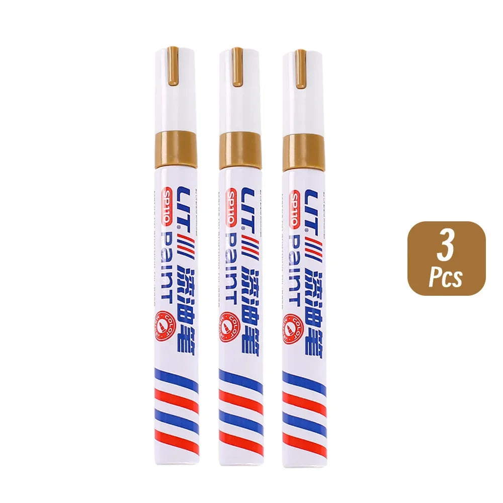 3mm 10p Colorful 8 Colors Permanent Paint Marker Waterproof White Markers tire tread rubber fabric Paint metal Paint Marker Pens