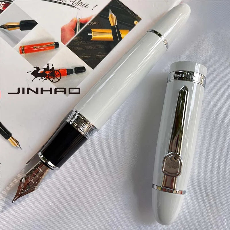 1 PCS JINHAO 159 Classic Design SIlver Trim Calligraphy Iridium Business Pen With Converter