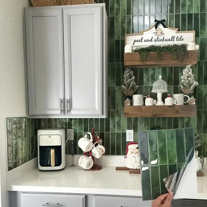 1/5/10/15/20pcs Self-Adhesive Wall Tiles Stickers, Heat Resistant Peel AndStick Kitchen Backsplash, Waterproof Wall Tile Sticker