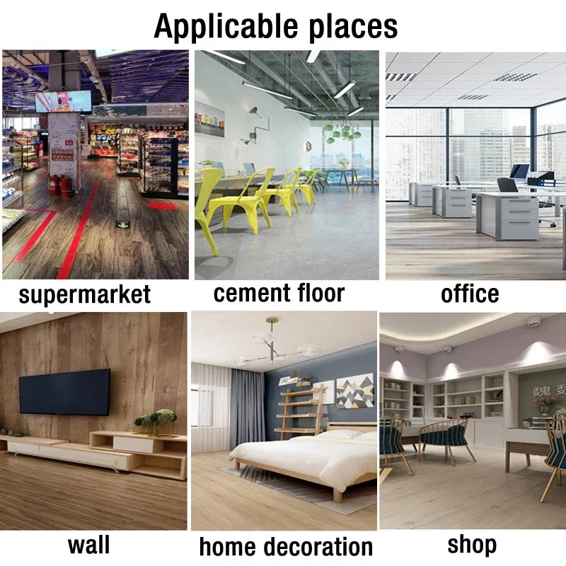 36pc Self-adhesive Wood Grain Floor Wall Sticker Modern Style PVC Living Room Toilet Kitchen Home Floor Decor Waterproof Sticker