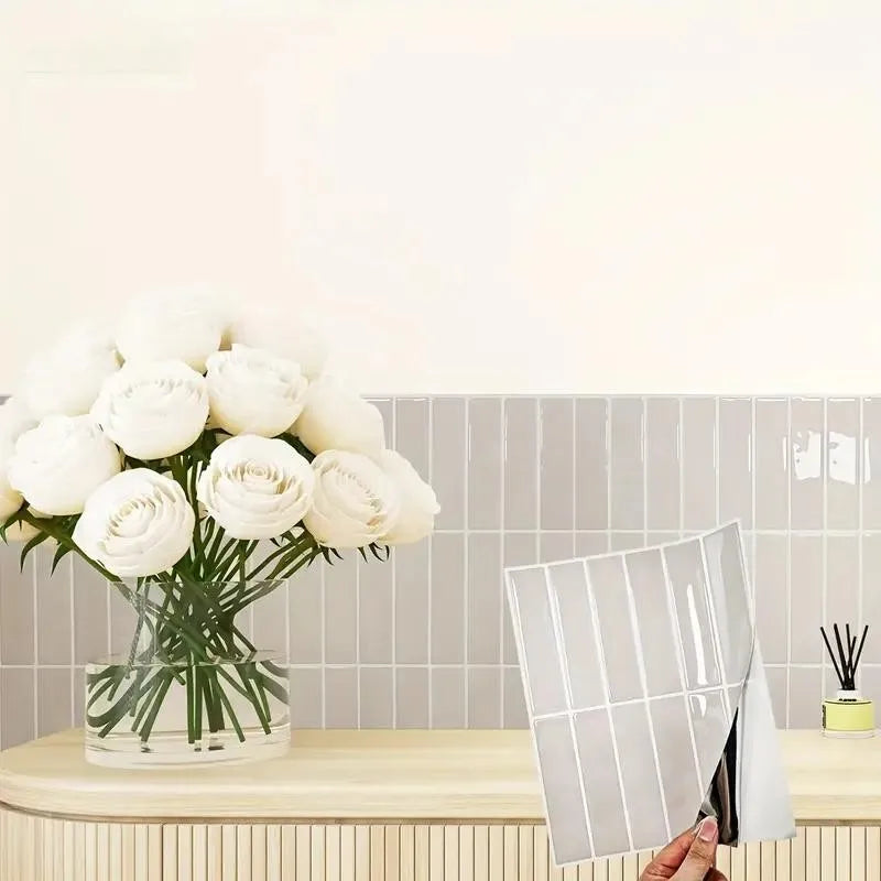 5/10/20pcs Self-Adhesive Wall Tile Stickers, Heat Resistant Peel AndStick Kitchen Backsplash, Waterproof Wall Tile Stickers