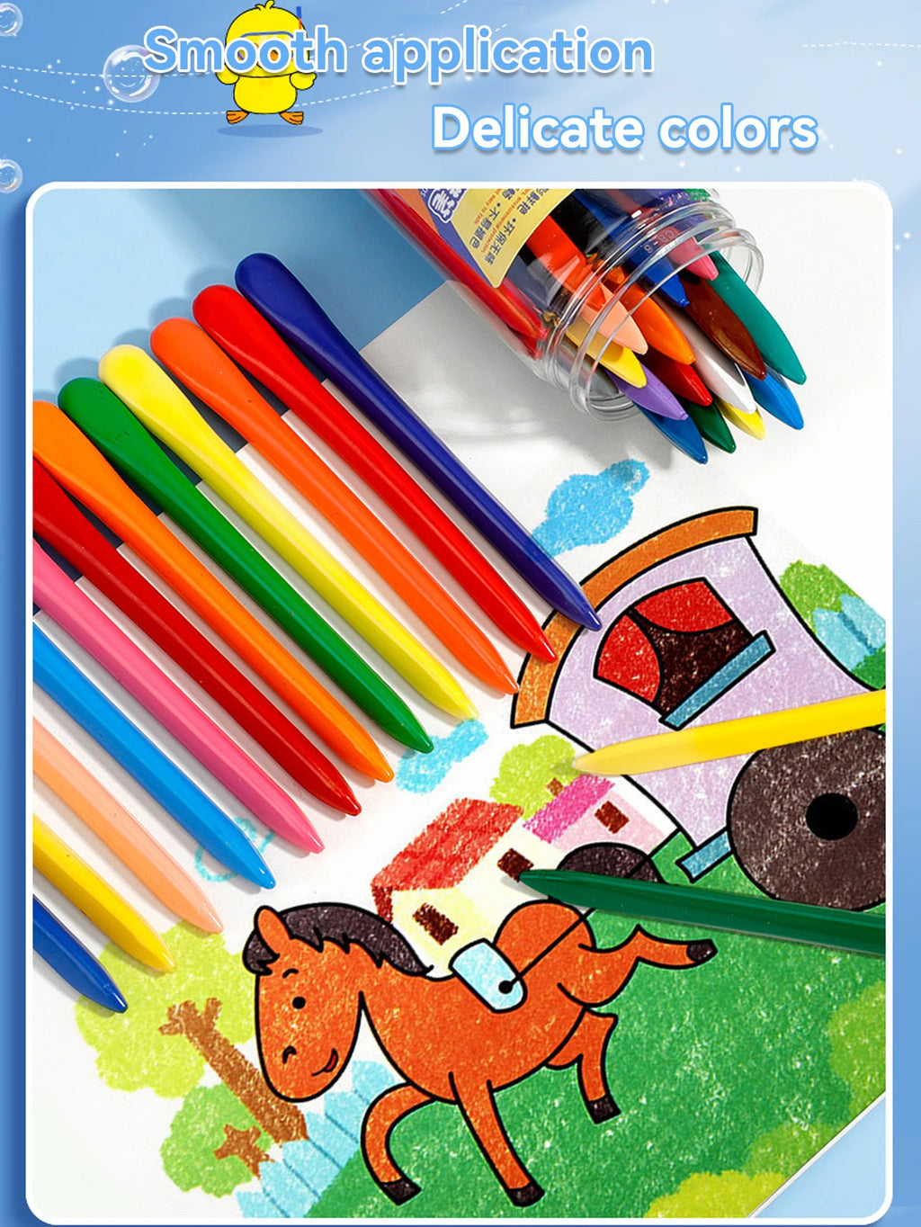 12-36 Color Kawaii Double-headed Triangle Crayon Children's Oil Painting Sticks Safe and Harmless Early Art Educational Supplies