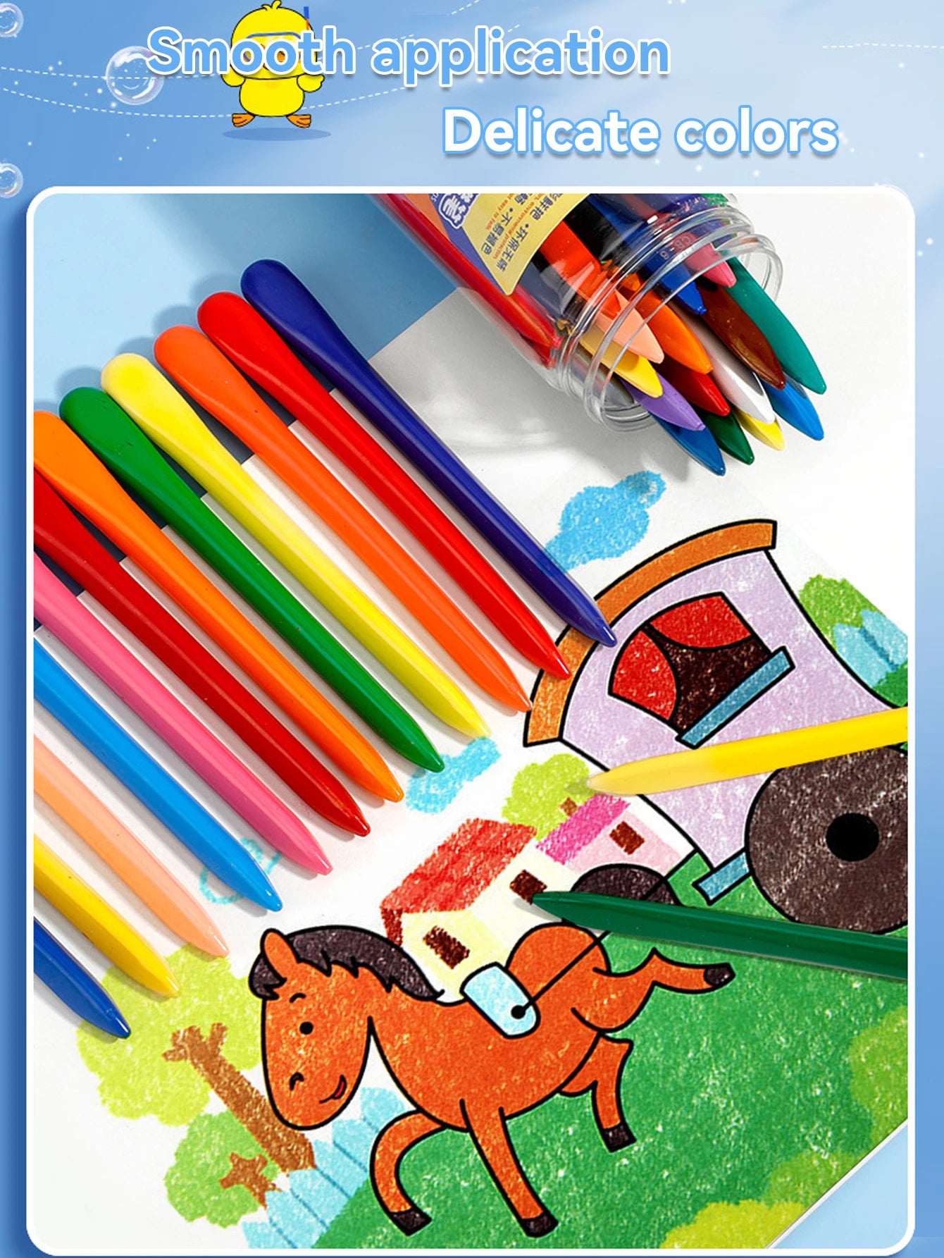 12-36 Color Kawaii Double-headed Triangle Crayon Children's Oil Painting Sticks Safe and Harmless Early Art Educational Supplies