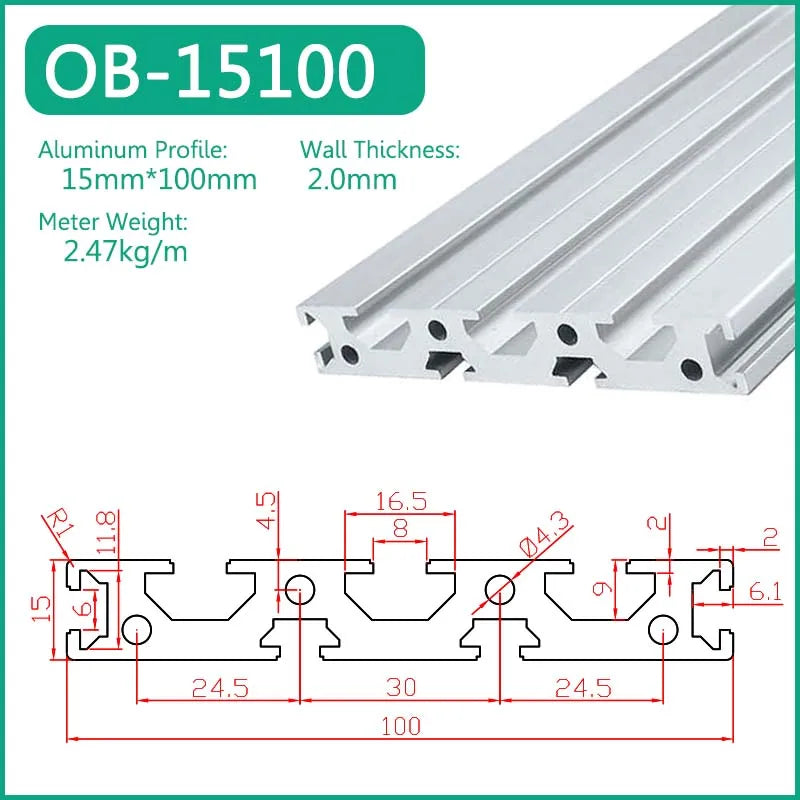1515 1520 1530 1540 1560 1570 1590 15120 15160 15180 Aluminum Profile Framework Linear Rail Extrusion CNC 3D Printer Parts DIY