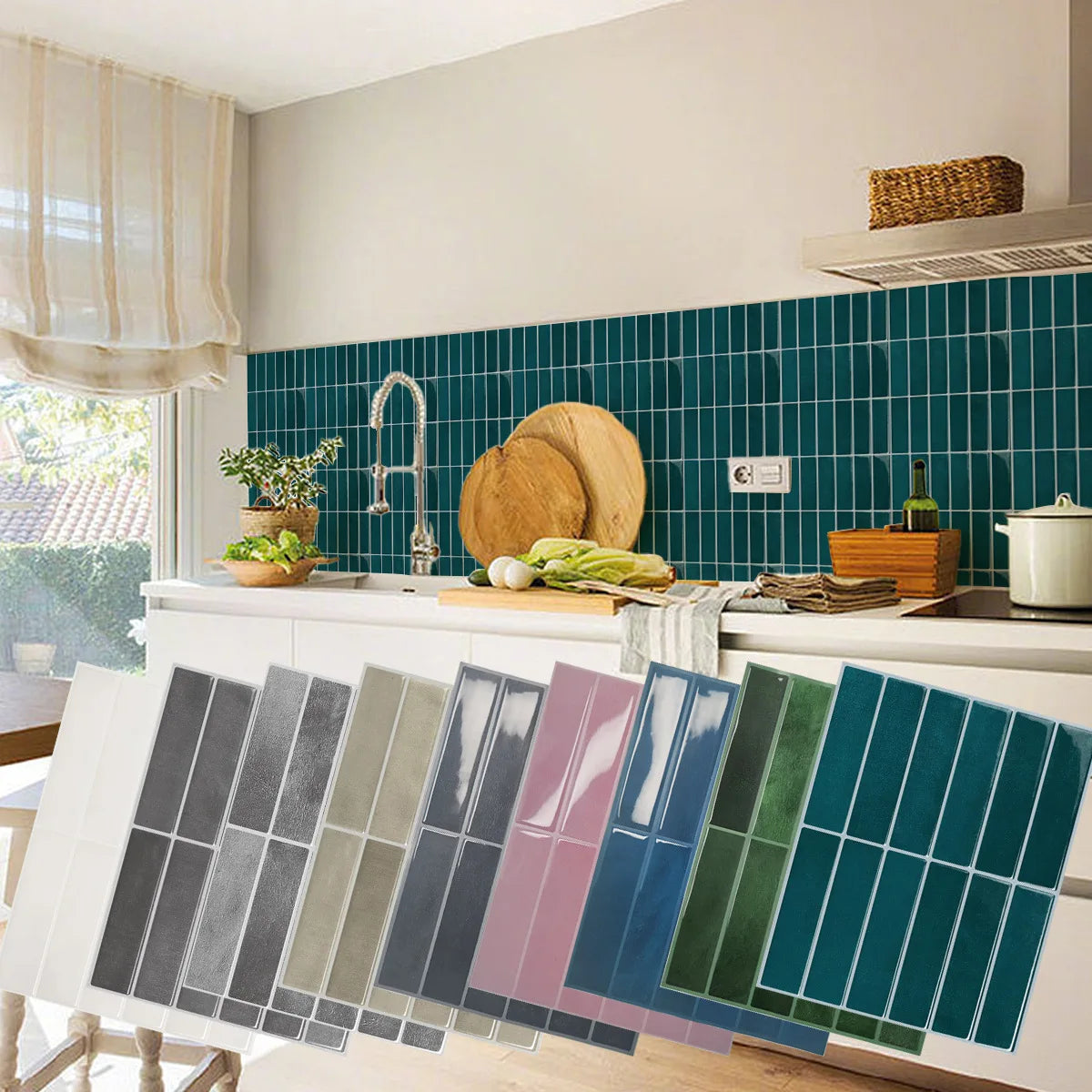 5/10/20pcs Self-Adhesive Wall Tile Stickers, Heat Resistant Peel AndStick Kitchen Backsplash, Waterproof Wall Tile Stickers