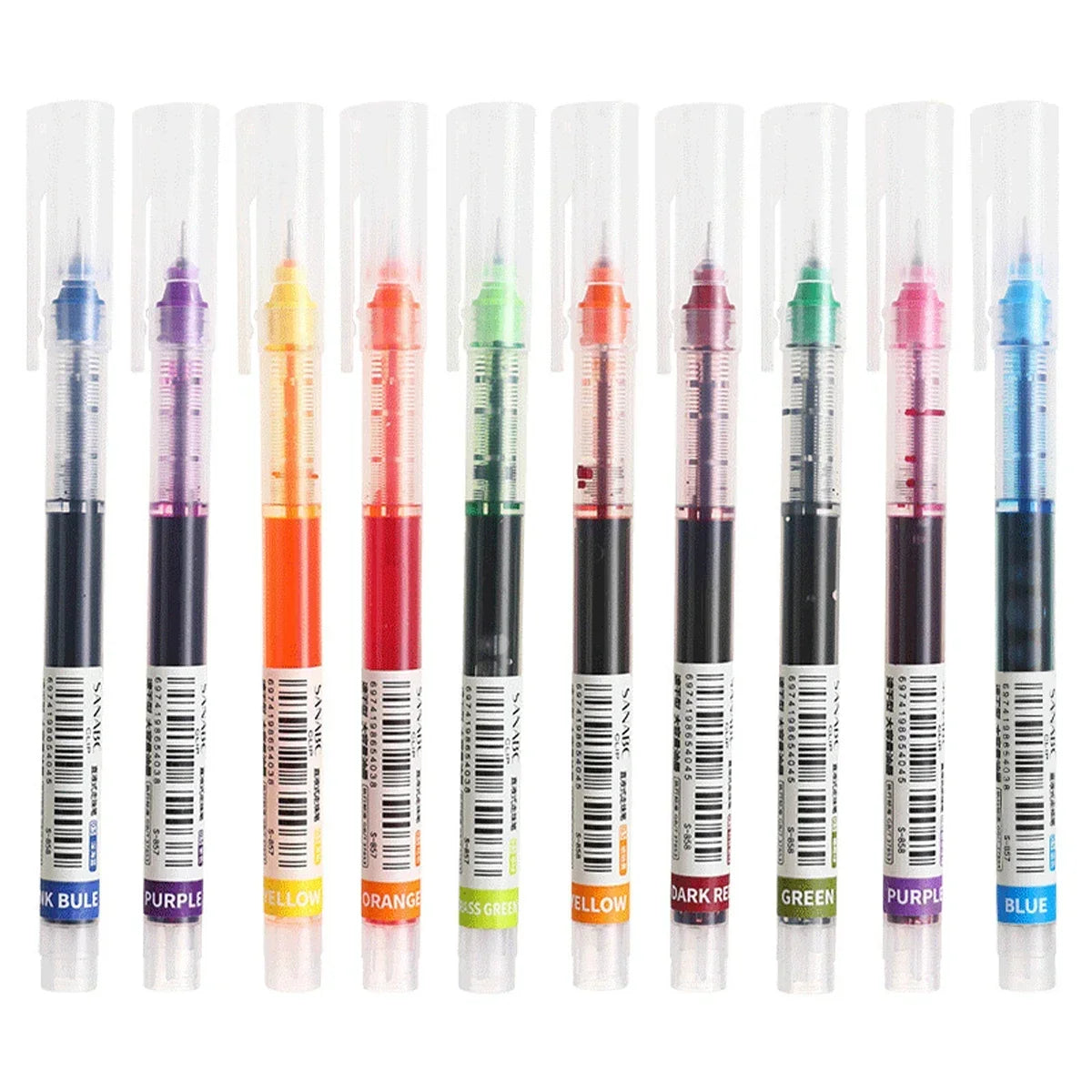 10 Pcs Color Gel pens.Quick Drying Large Capacity，0.5mm, suitable for Students, Note-taking, Marking, Drawing, Bookkeeping.