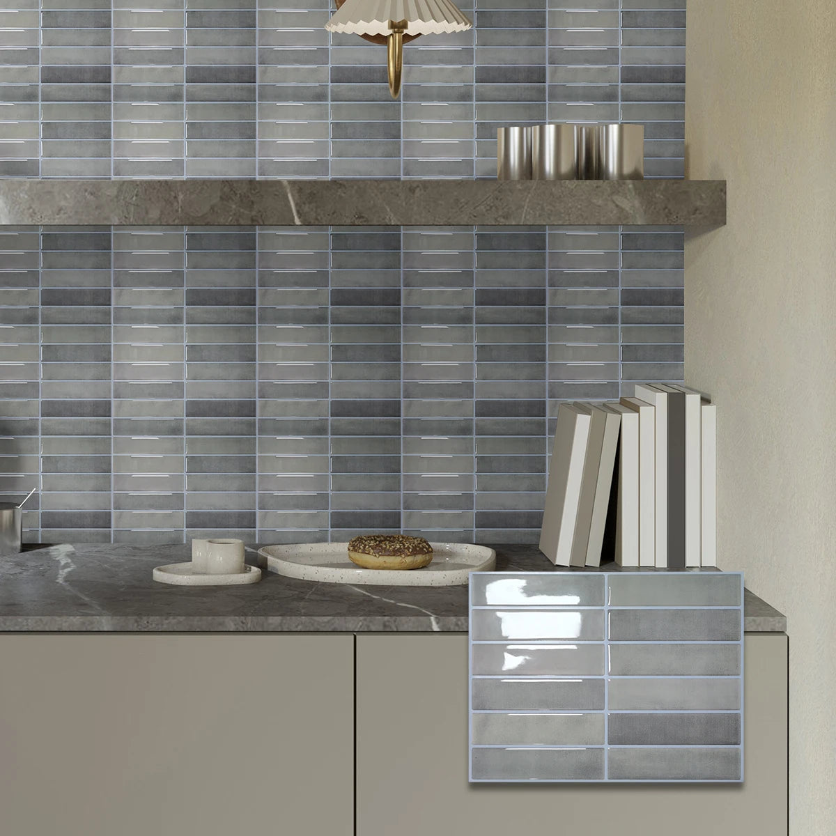 5/10/20pcs Self-Adhesive Wall Tile Stickers, Heat Resistant Peel AndStick Kitchen Backsplash, Waterproof Wall Tile Stickers