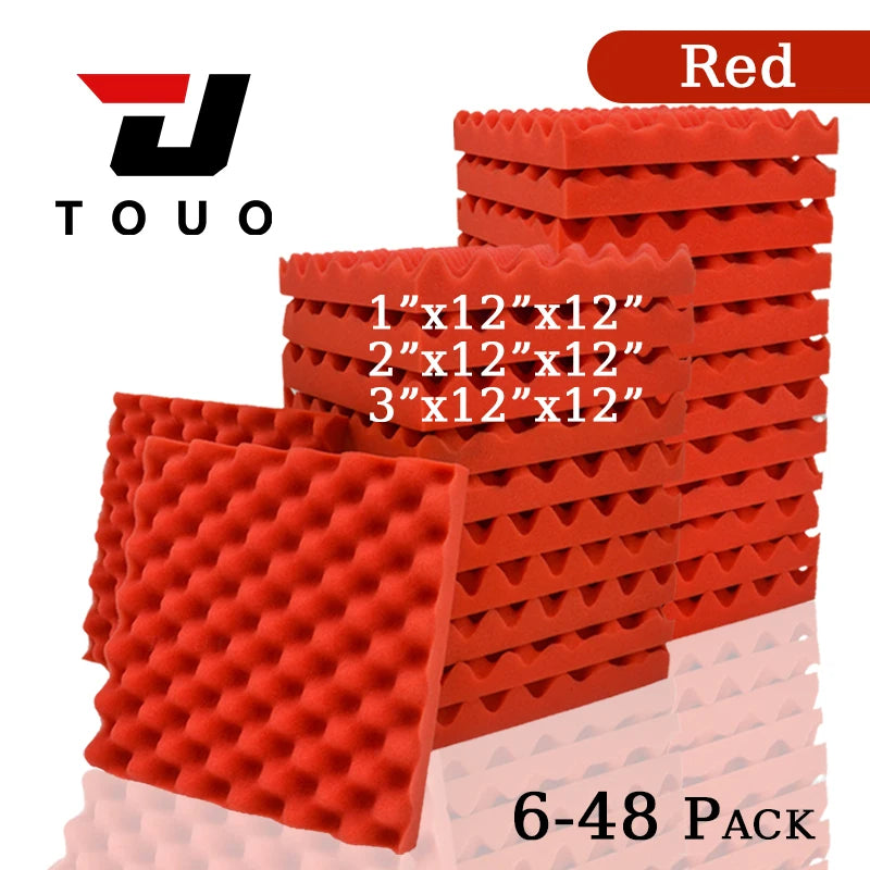 TOUO 6-48 Pack Acoustic Panels Sound Proof Foam Panels Wall Soundproofing Acoustic Foam Panels  Flame Retardant