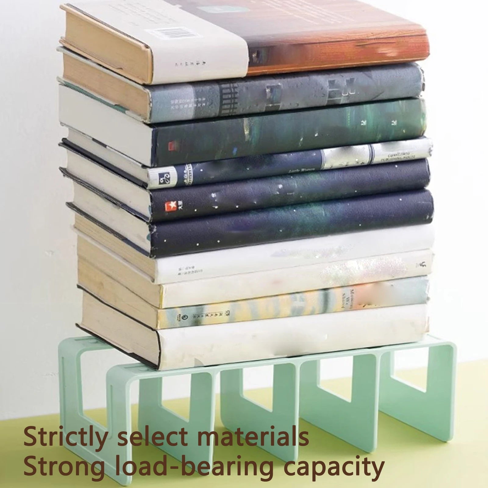 4 Compartments Rack Book Organizer ABS Bookends Stand Bookshelf Divider Book Paper Files Storage Rack for Home Office Classroom