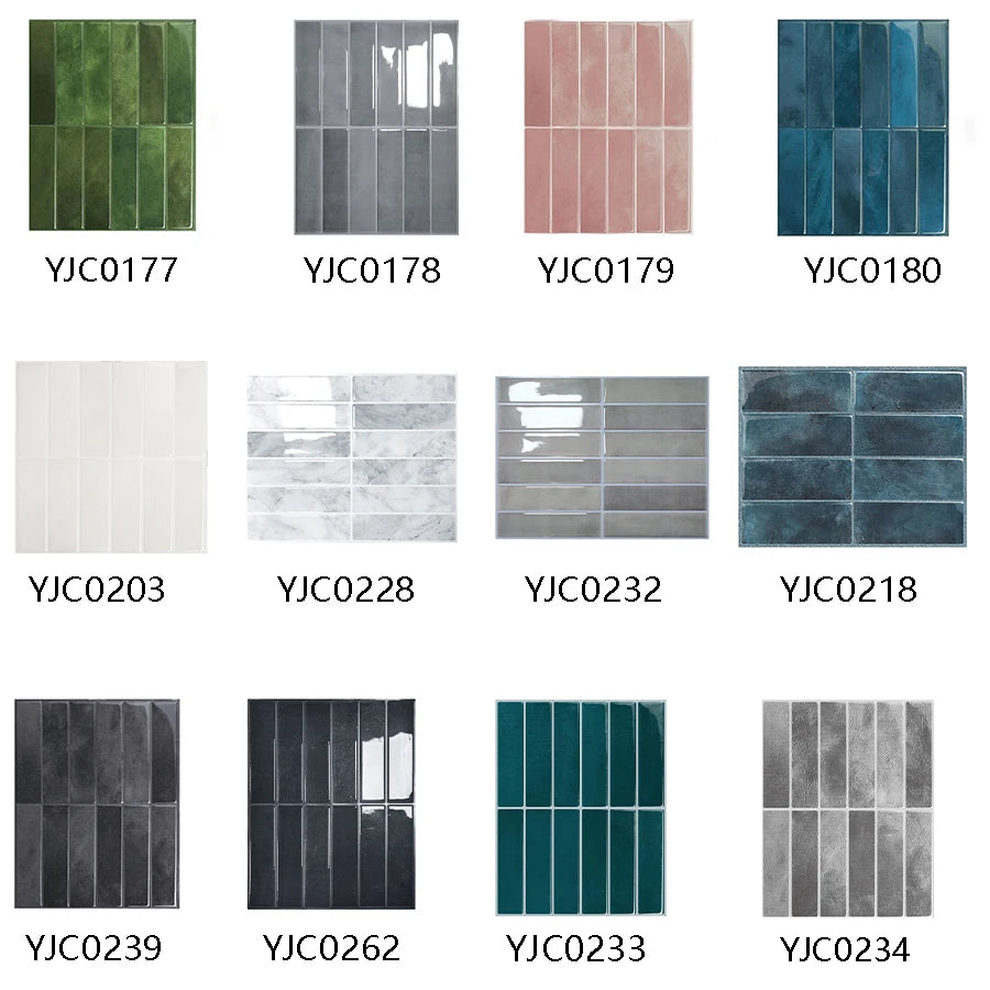 5/10/20pcs Self-Adhesive Wall Tile Stickers, Heat Resistant Peel AndStick Kitchen Backsplash, Waterproof Wall Tile Stickers