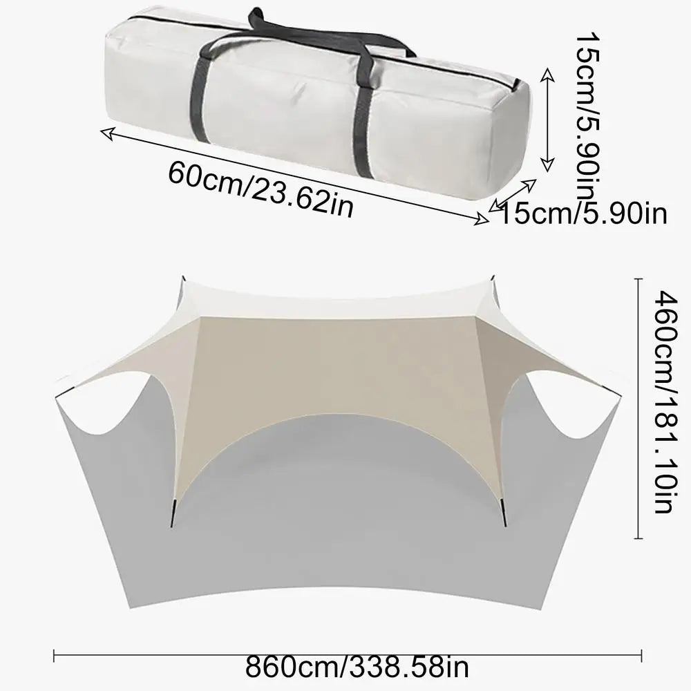 Gazebo Esagonale Pieghevole – Tenda da Campeggio Impermeabile Anti-UV per Picnic e Giardino