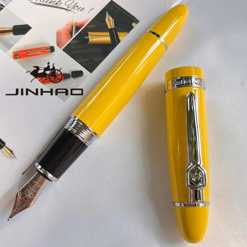 1 PCS JINHAO 159 Classic Design SIlver Trim Calligraphy Iridium Business Pen With Converter