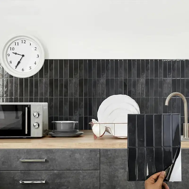 1/5/10/15/20pcs Self-Adhesive Wall Tiles Stickers, Heat Resistant Peel AndStick Kitchen Backsplash, Waterproof Wall Tile Sticker