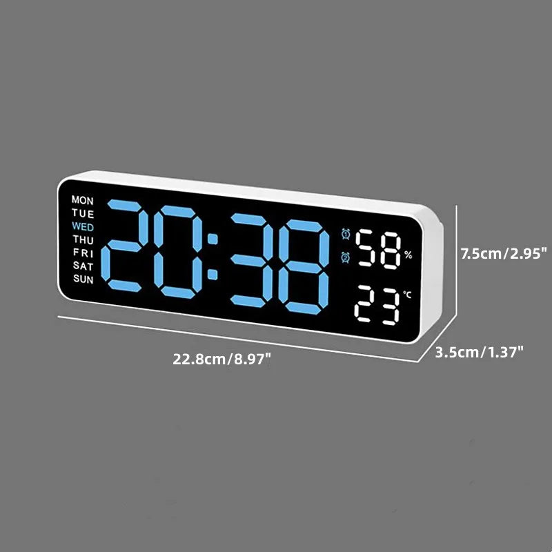 10 Inch Smart Mute LED Electronic Night Alarm Wall Clock Modern Desk Clock Minimalist Thermometer Calendar Time Cube Home Decor