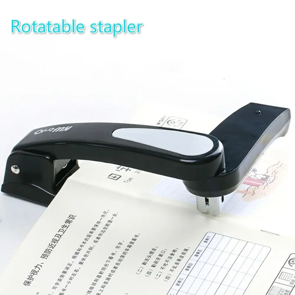 KW-TRIO 360 Degree Rotary Stapler Multifunctional Heavy Duty Stapler Thickened Effortless Long Stapler Office Binding Tools