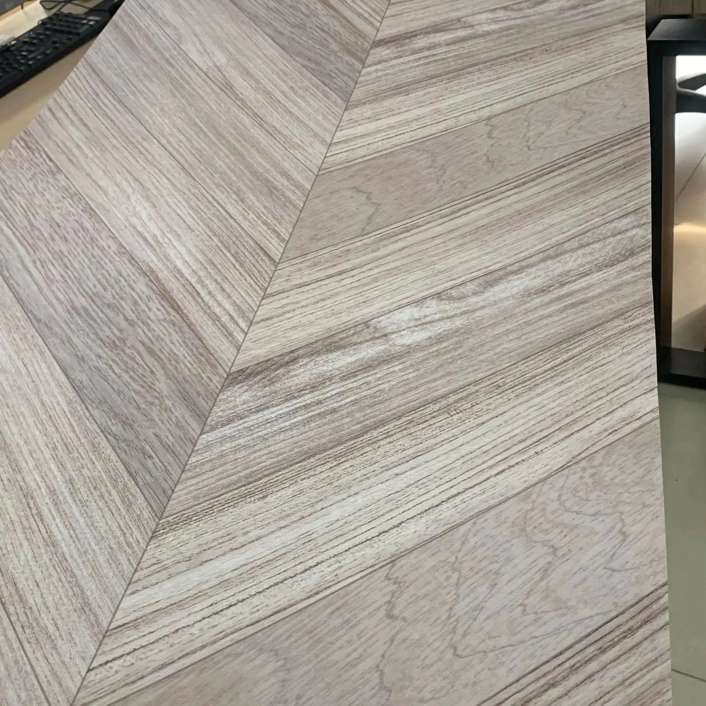 Wood Grain Floor Stickers, 60cm Modern Style Thickened Self-adhesive Waterproof, Living Room Bathroom Kitchen Household Stickers