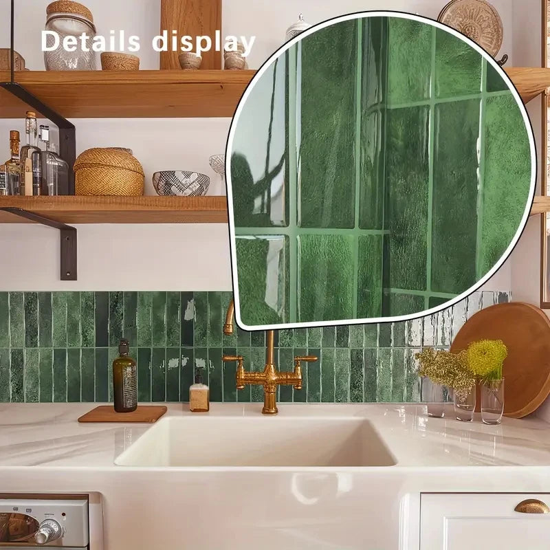 1/5/10/15/20pcs Self-Adhesive Wall Tiles Stickers, Heat Resistant Peel AndStick Kitchen Backsplash, Waterproof Wall Tile Sticker