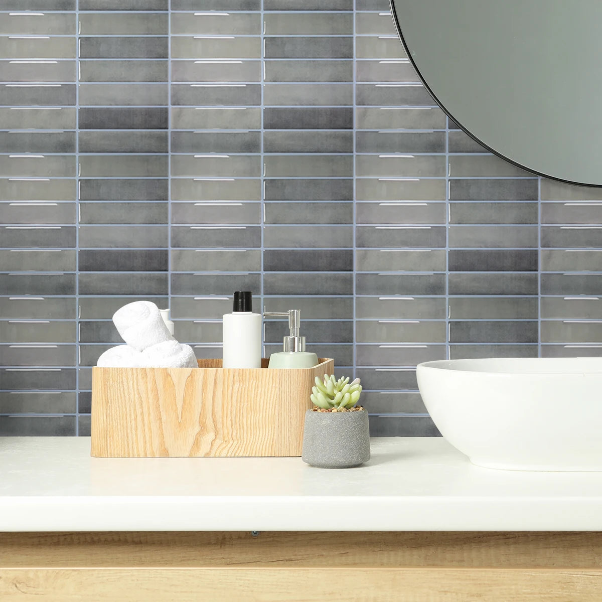 5/10/20pcs Self-Adhesive Wall Tile Stickers, Heat Resistant Peel AndStick Kitchen Backsplash, Waterproof Wall Tile Stickers