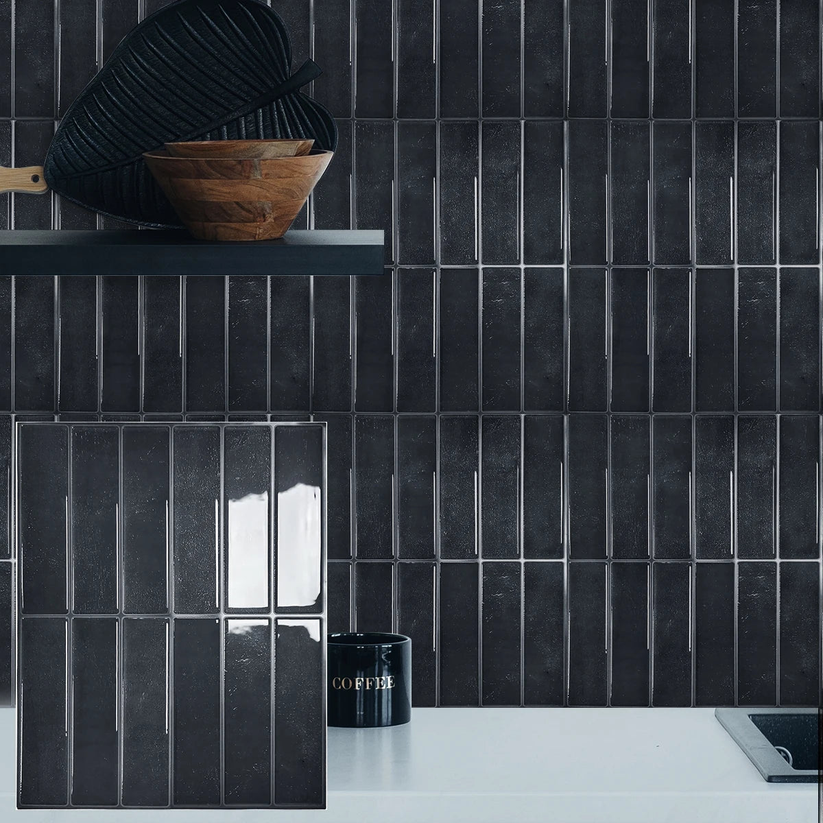 5/10/20pcs Self-Adhesive Wall Tile Stickers, Heat Resistant Peel AndStick Kitchen Backsplash, Waterproof Wall Tile Stickers