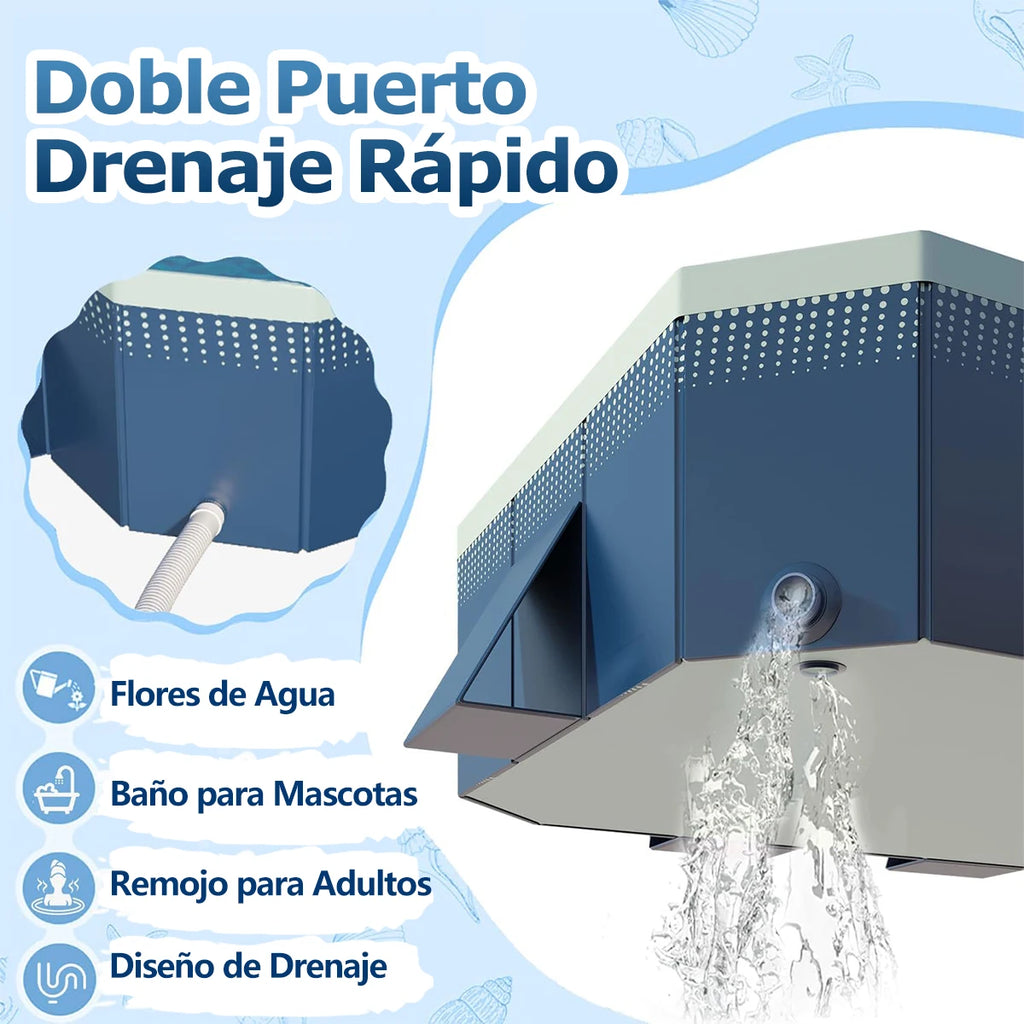 Piscina Pieghevole Outdoor – Senza Gonfiaggio, Resistente, Uso Esterno