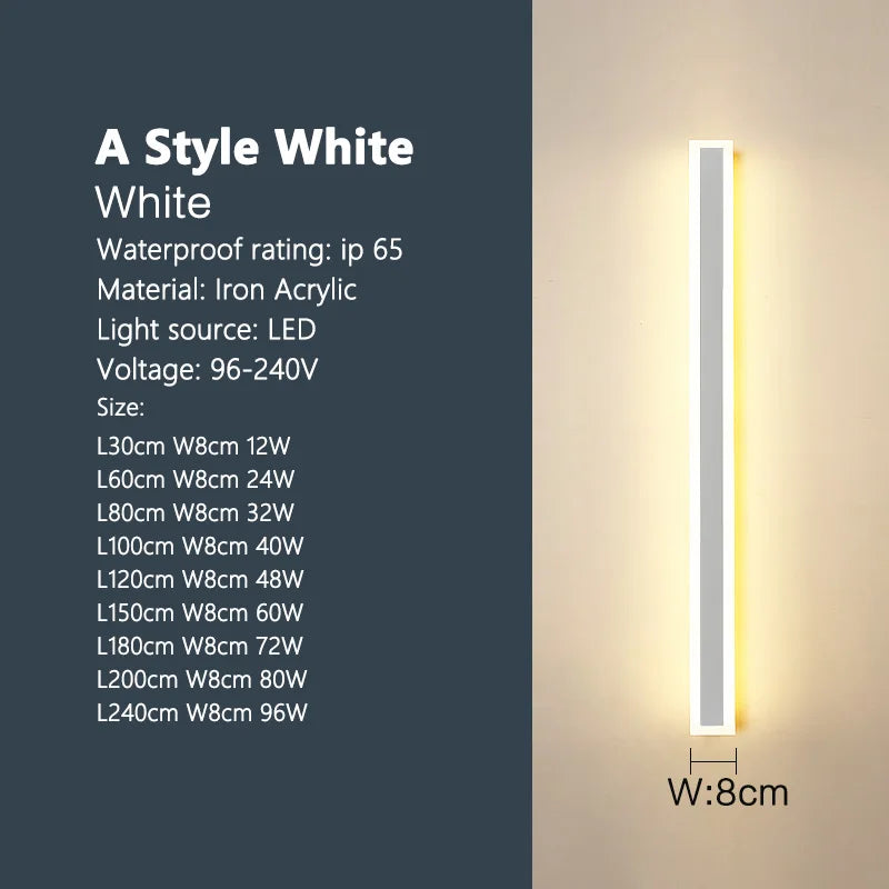 Outdoor waterproof wall lamp LED  strip background wall lamp stair garden lamp living room bedroom bedside ip65 wall lights